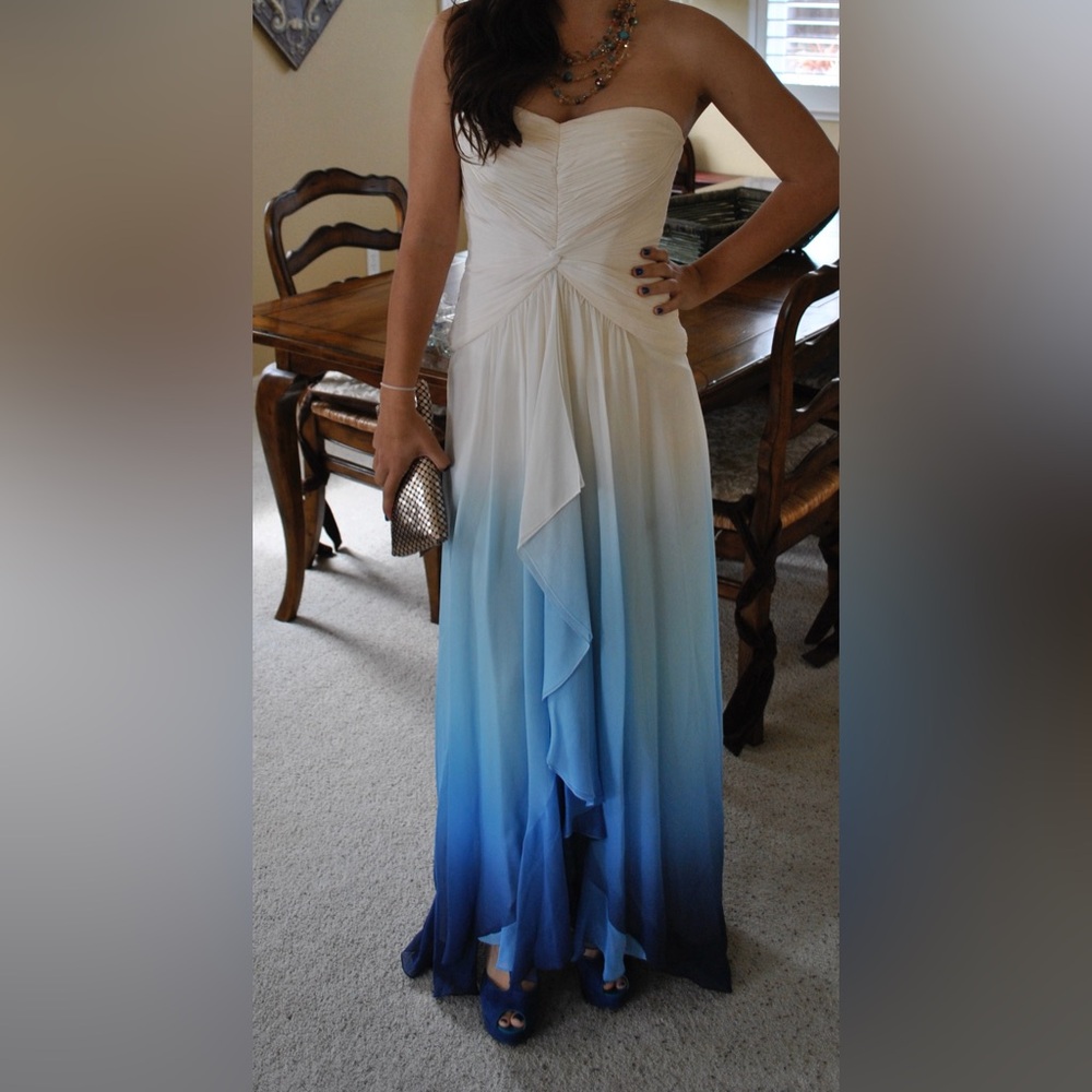 BCBG Max Azria Ombré Gown white to blue